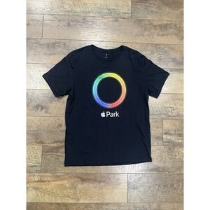 Apple Park Rainbow Infinity Loop Graphic T-Shirt - Black - Large
